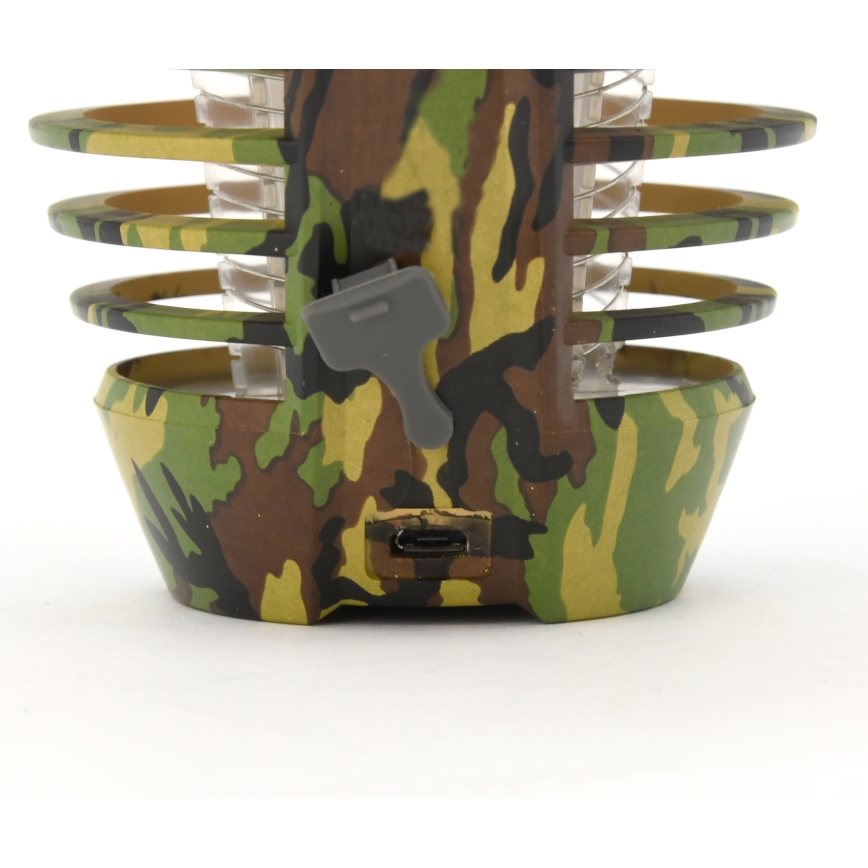 LED Hordozható újratölthető lámpa rovarcsapdával LED/2W/3,7V 1800 mAh IPX4 terepszínű