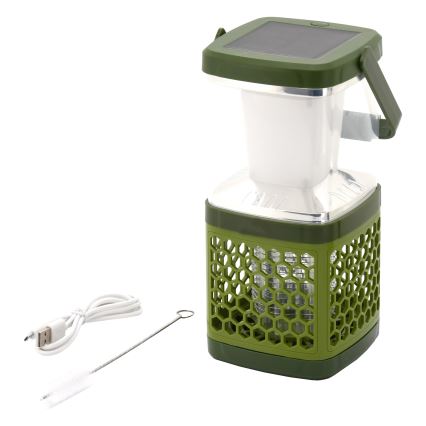 LED Hordozható újratölthető lámpa rovarcsapdával LED/3W/1800 mAh zöld