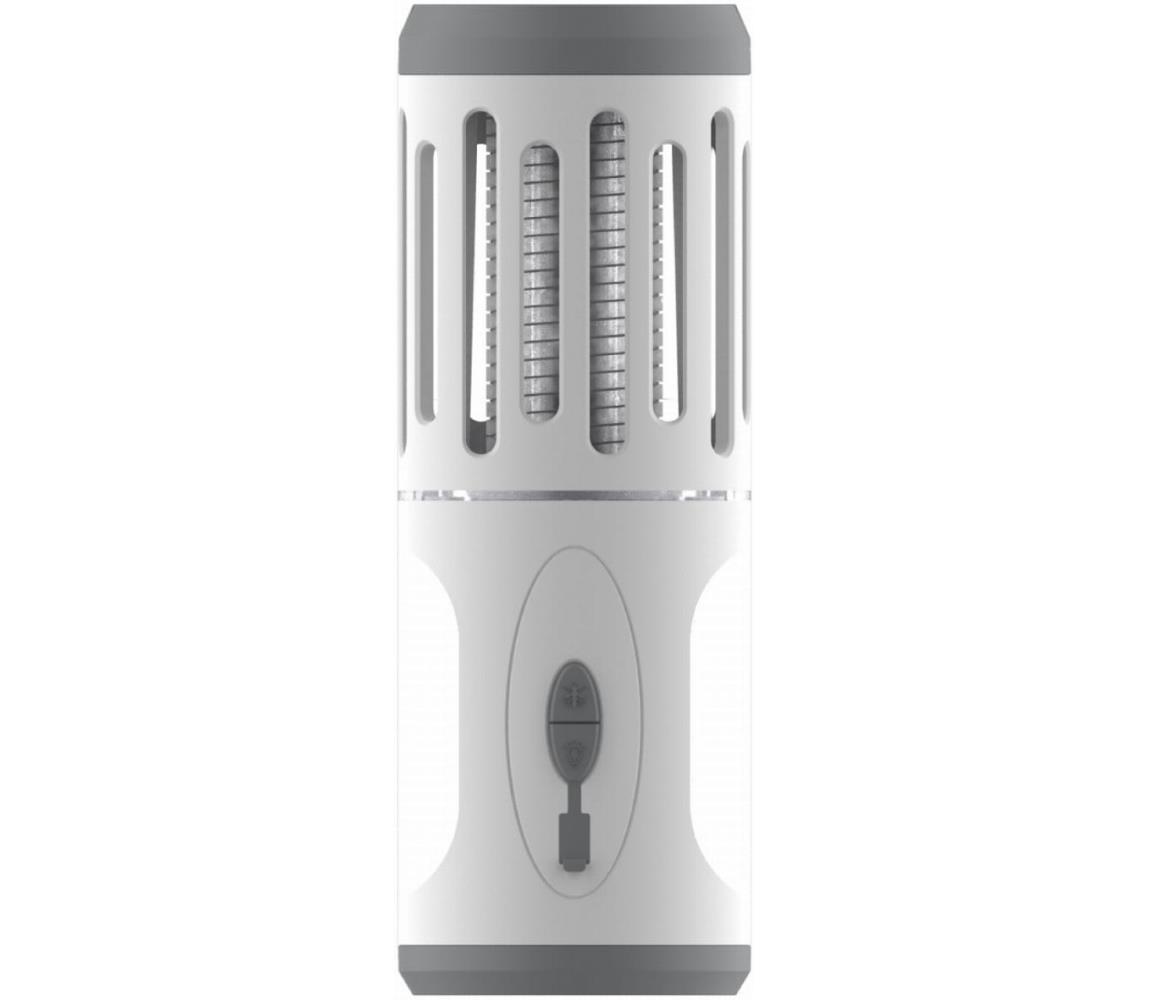 LED Hordozható újratölthető lámpa rovarcsapdával LED/6W/1800 mAh IPX4 fehér/szürke PMKL60