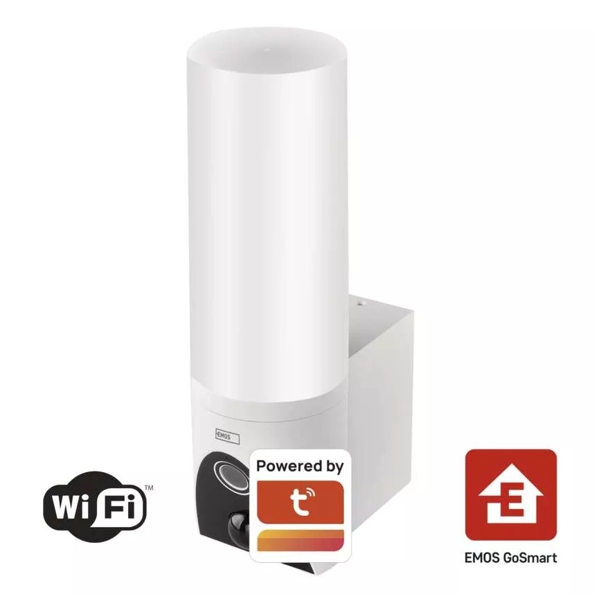 LED Intelligens kültéri kamera lámpával GoSmart LED/12W/230V 3200K IP65 Wi-Fi Tuya fehér