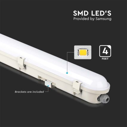 LED Ipari fénycsöves lámpa SAMSUNG CHIP LED/60W/230V 4000K 120cm IP65