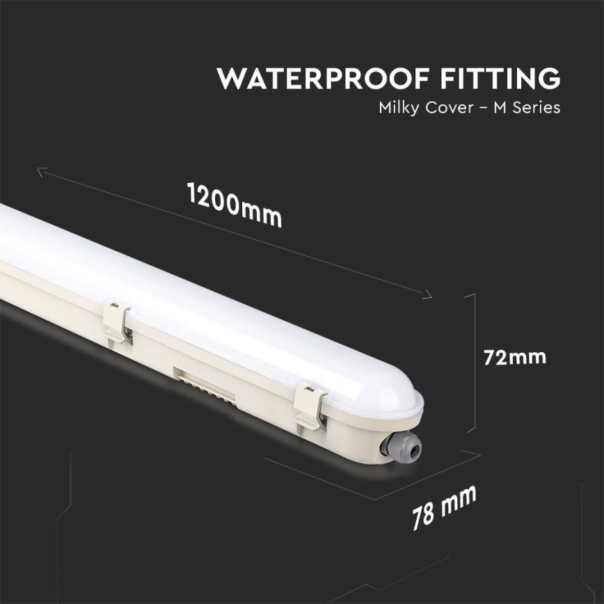 LED Ipari fénycsöves lámpa SAMSUNG CHIP LED/60W/230V 4000K 120cm IP65