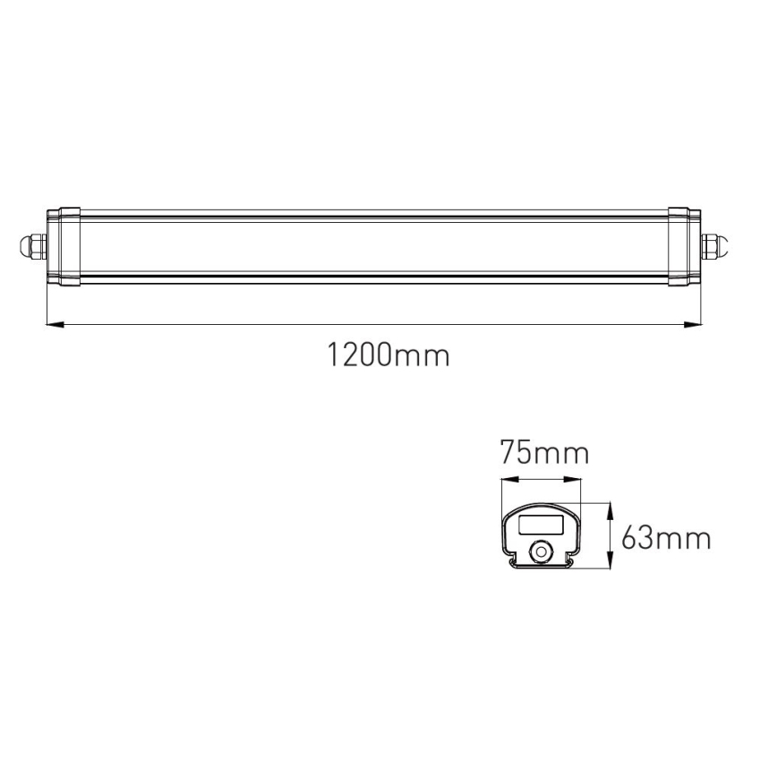 LED Dimmelhető ipari fluoreszkáló lámpa VOLITER LED/20/28/36W/230V 3000/4000/6000K 120 cm IP65 fehér