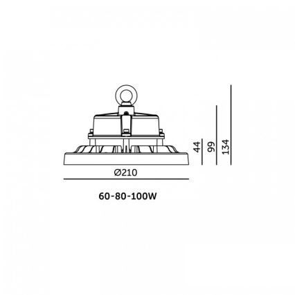 LED mennyezeti ipari lámpatest RIO PRO HIGHBAY LED/60/80/100W/230V 4000/5000/6000K IP66