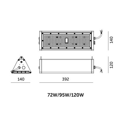 LED dimmelhető ipari, műszaki lámpatest NICO HIGHBAY LED/72/95/120W/230V 3000/4000/6000K IP65