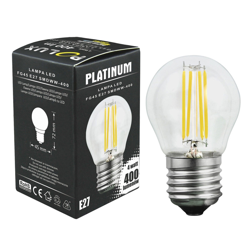 LED Izzó 1xE27/4,5W/230V 3000K