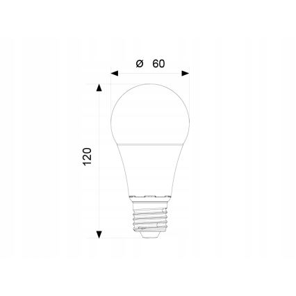 LED Izzó A60 E27/12W/230V 3000K