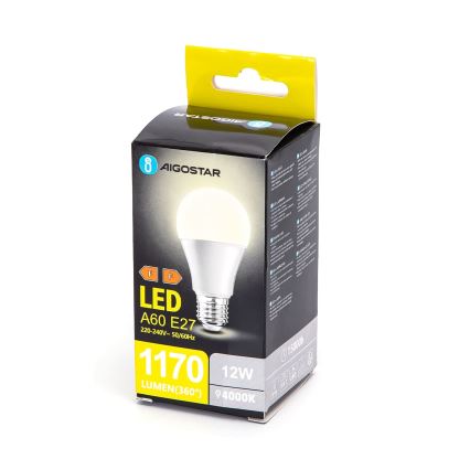 LED Izzó A60 E27/12W/230V 4000K - Aigostar