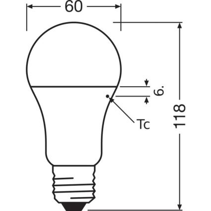 LED izzó A60 E27/13W/230V 3000K - Osram