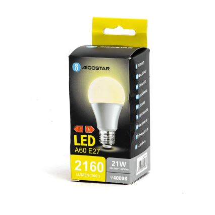 LED Izzó A60 E27/21W/230V 4000K - Aigostar