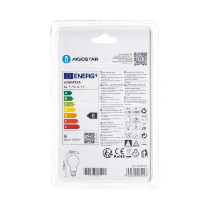 LED izzó A60 E27/6W/230V 6500K 330° - Aigostar