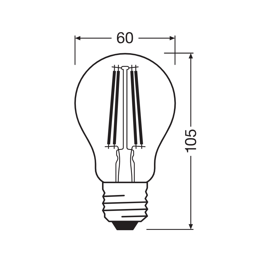 LED izzó alkonyatérzékelővel CLASSIC FILAMENT A60 E27/7,3W/230V 2700K - Osram