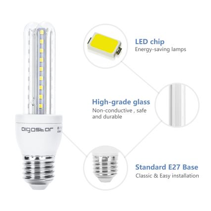 LED Izzó B5 E27/8W/230V 6500K - Aigostar