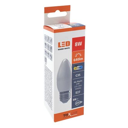 LED Izzó C35 E27/8W/230V 2700K