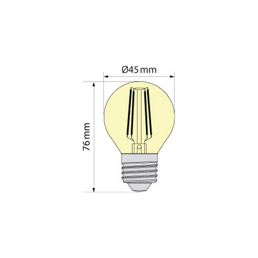 LED izzó CLASSIC AMBER G45 E27/6,5W/230V 2200K - Brilagi