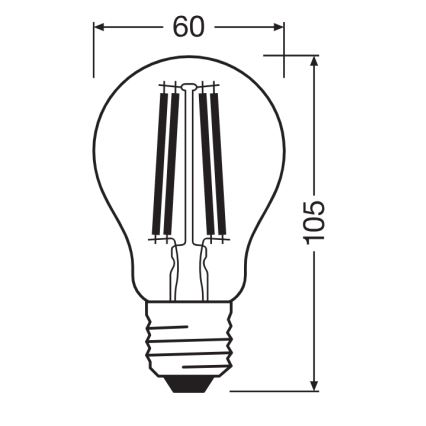 LED izzó CLASSIC FILAMENT A60 E27/11W/230V 2700K - Ledvance