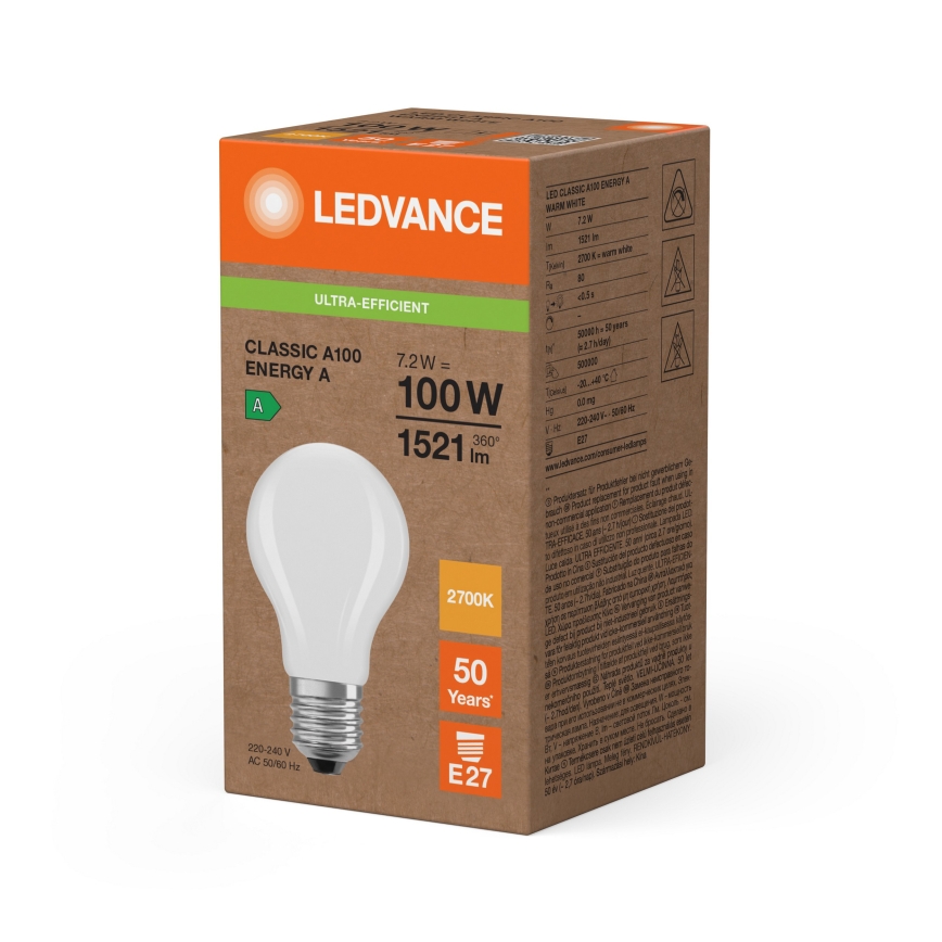 LED izzó CLASSIC FILAMENT A60 E27/7,2W/230V 2700K - Ledvance