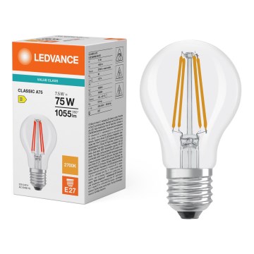 LED izzó CLASSIC FILAMENT A60 E27/7,5W/230V 2700K - Ledvance