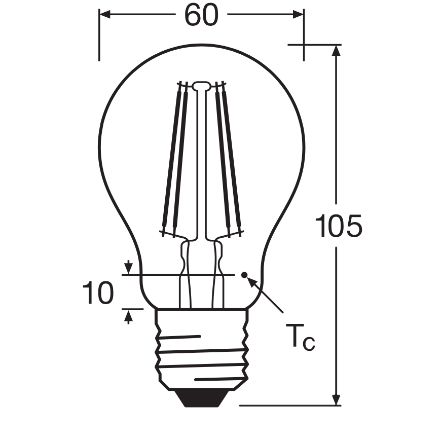LED izzó CLASSIC FILAMENT A60 E27/7,5W/230V 2700K - Ledvance
