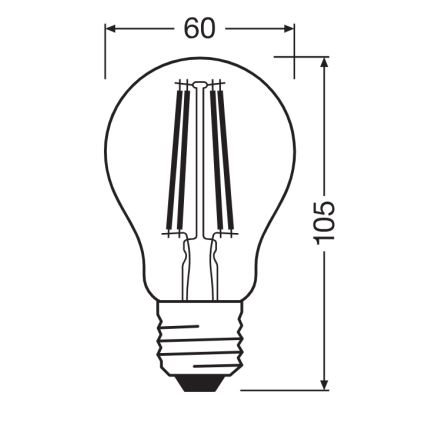LED izzó CLASSIC FILAMENT A60 E27/7W/230V 2700K - Ledvance