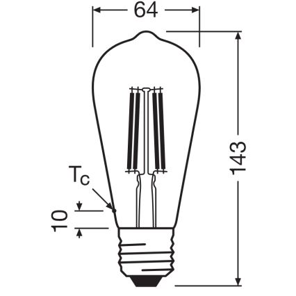 LED izzó CLASSIC FILAMENT E27/6,5W/230V 4000K - Osram