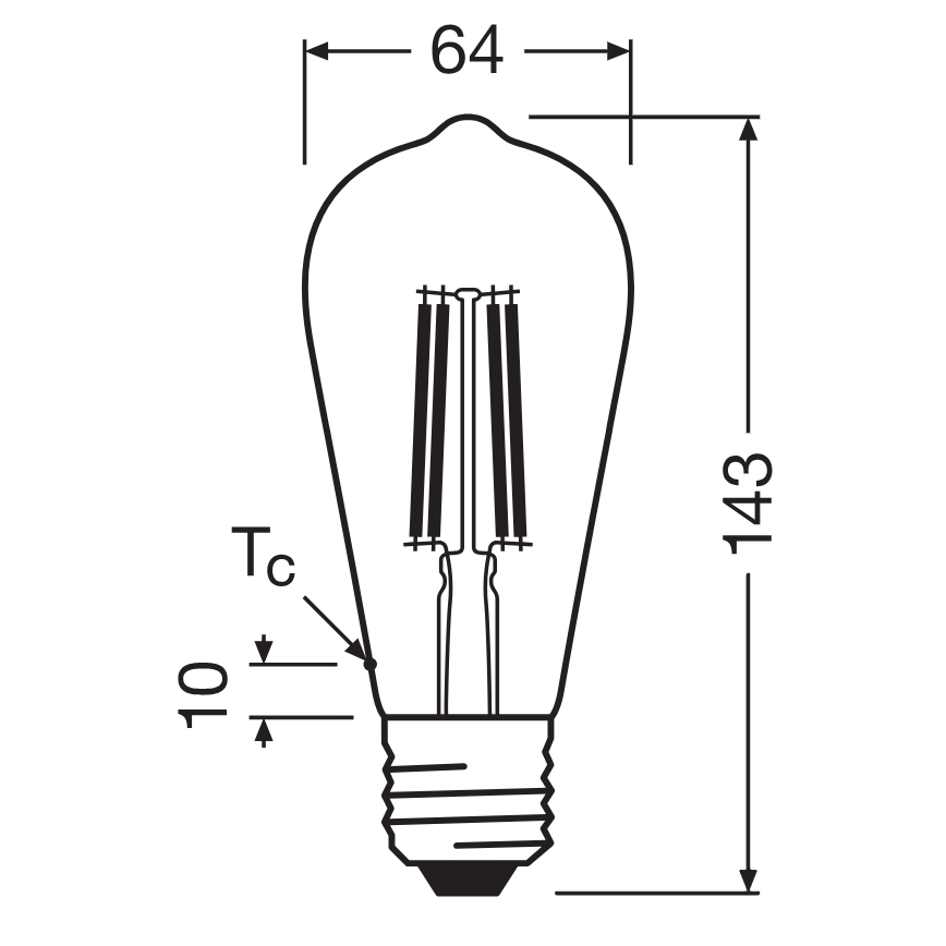 LED izzó CLASSIC FILAMENT E27/6,5W/230V 4000K - Osram
