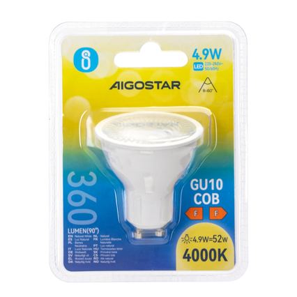 LED izzó COB GU10/4,9W/230V 4000K - Aigostar
