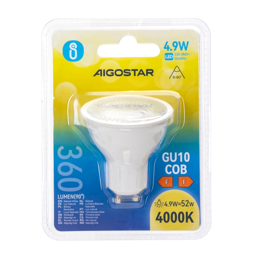 LED izzó COB GU10/4,9W/230V 4000K - Aigostar