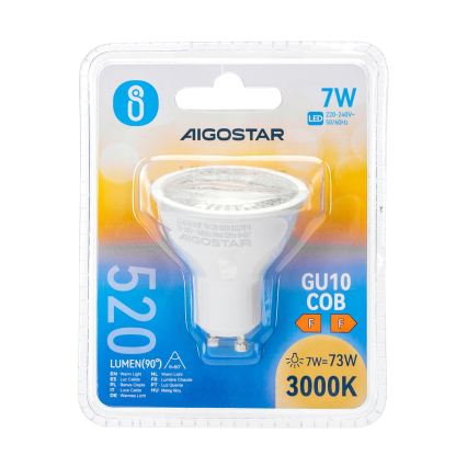 LED izzó COB GU10/7W/230V 3000K - Aigostar