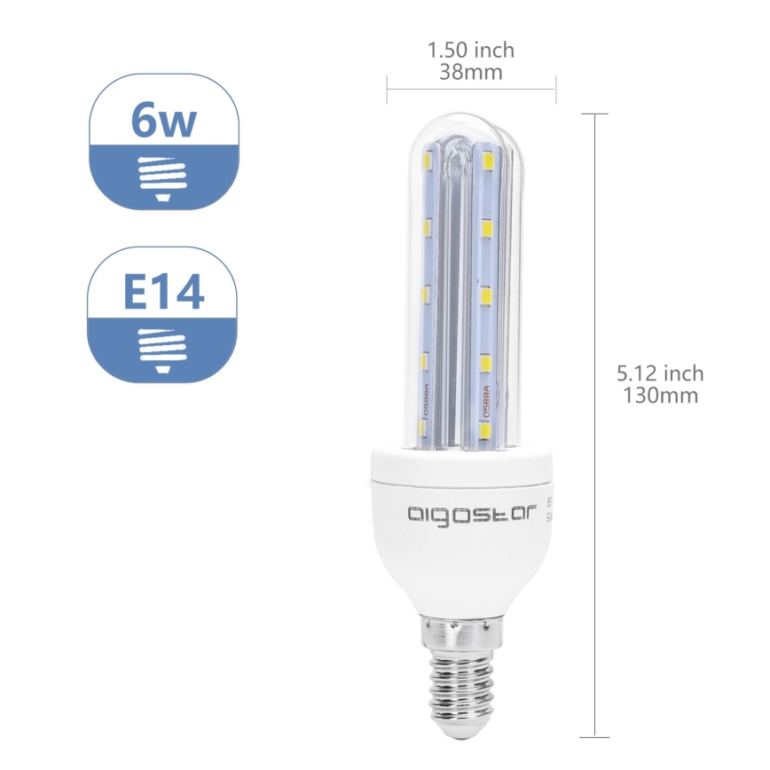 LED Izzó E14/6W/230V 6500K - Aigostar