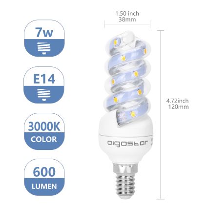 LED Izzó E14/7W/230V 3000K - Aigostar