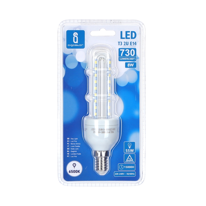 LED Izzó E14/8W/230V 6500K - Aigostar
