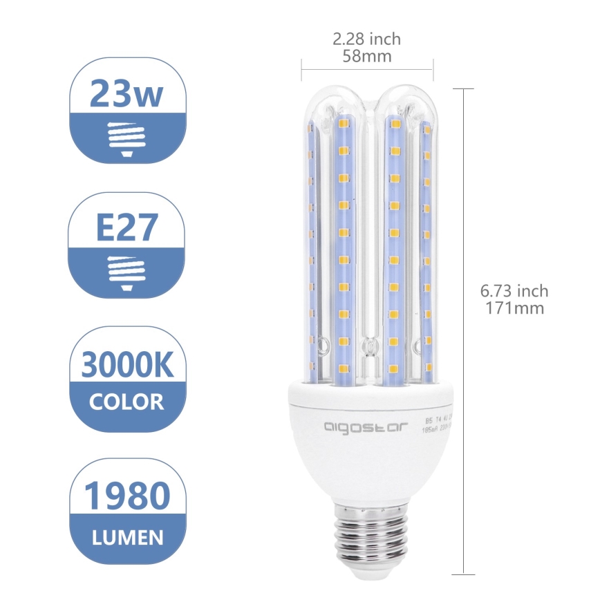 LED Izzó E27/23W/230V 3000K - Aigostar