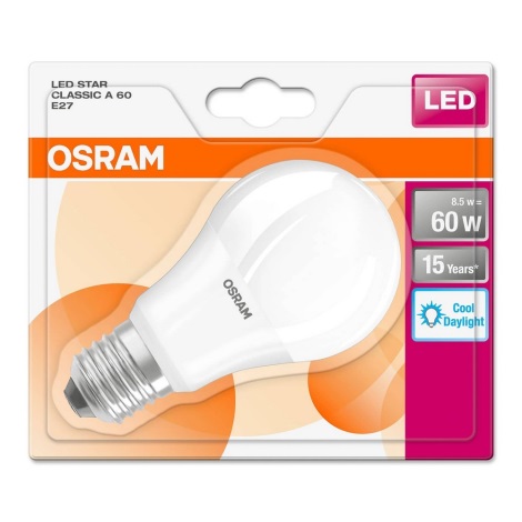 LED Izzó E27/8,5W/230V 6500K - Osram