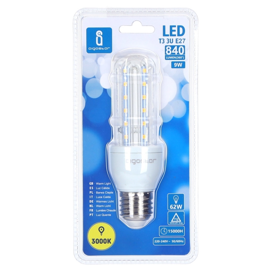 LED Izzó E27/9W/230V 3000K - Aigostar