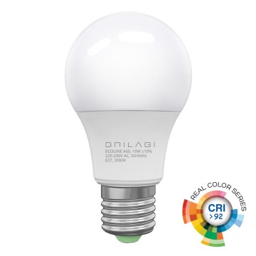 LED izzó ECOLINE A60 E27/10W/230V 3000K CRI 92 - Brilagi