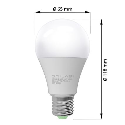 LED Izzó ECOLINE A65 E27/15W/230V 3000K - Brilagi