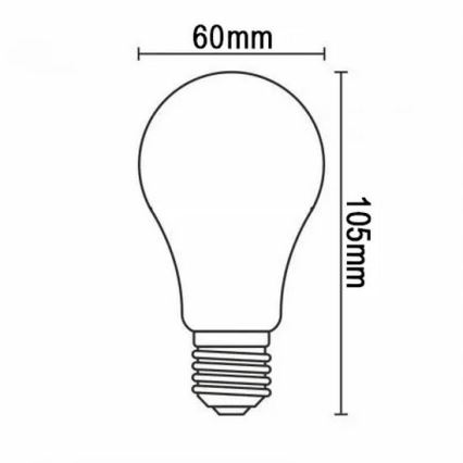 LED Izzó FILAMENT A60 E27/12W/230V 330° 4000K