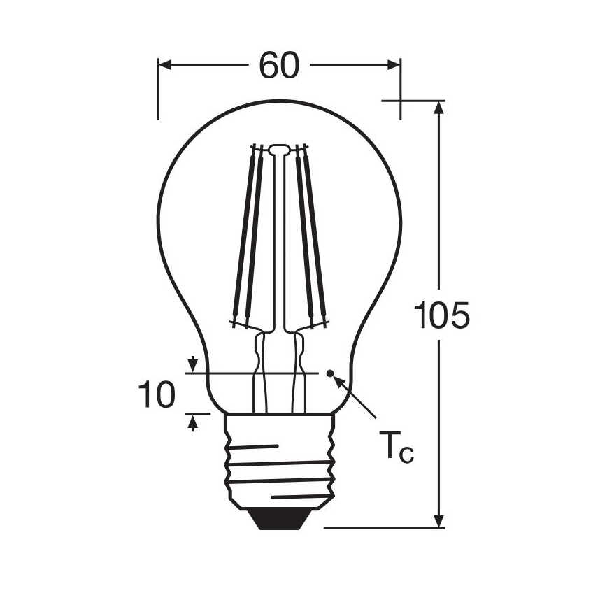 LED Izzó FILAMENT A60 E27/6,5W/230V 2700K - Osram