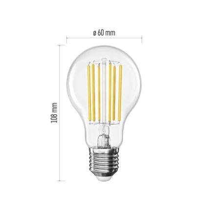 LED Izzó FILAMENT A60 E27/7,2W/230V 4000K Energiaosztály A