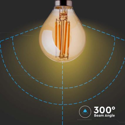 LED Izzó FILAMENT AMBER P45 E14/4W/230V 2200K
