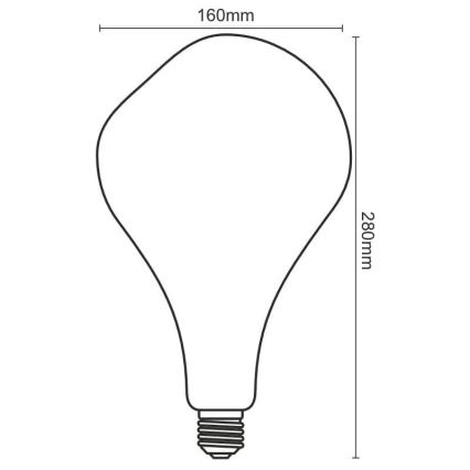 LED Izzó FILAMENT BUMPED SMOKE ET160 E27/4W/230V 2000K