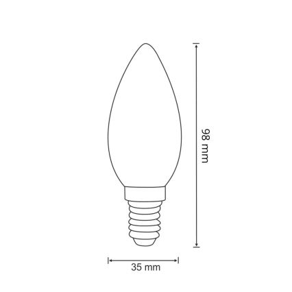 LED Izzó FILAMENT C37 E14/2W/230V 3000K