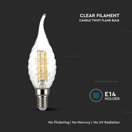 LED Izzó FILAMENT E14/4W/230V 3000K