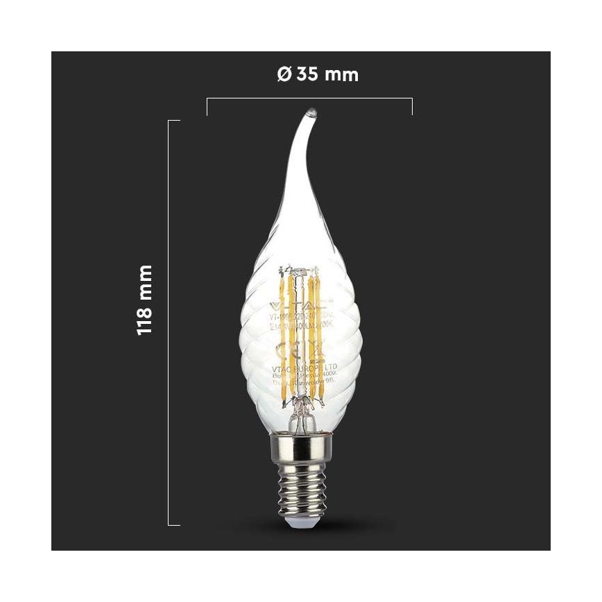 LED Izzó FILAMENT E14/4W/230V 3000K