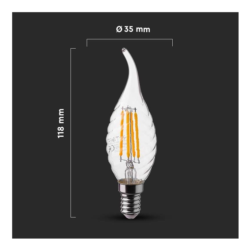 LED Izzó FILAMENT E14/4W/230V 4000K