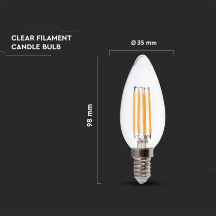 LED Izzó FILAMENT E14/5,5W/230V 3000K