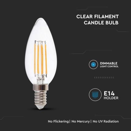 LED Izzó FILAMENT E14/5,5W/230V 4000K
