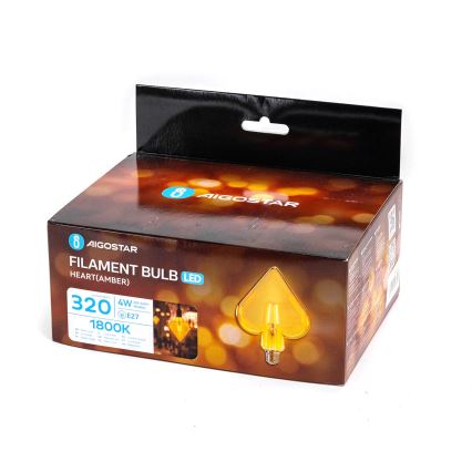 LED Izzó FILAMENT E27/4W/230V 1800K szív - Aigostar