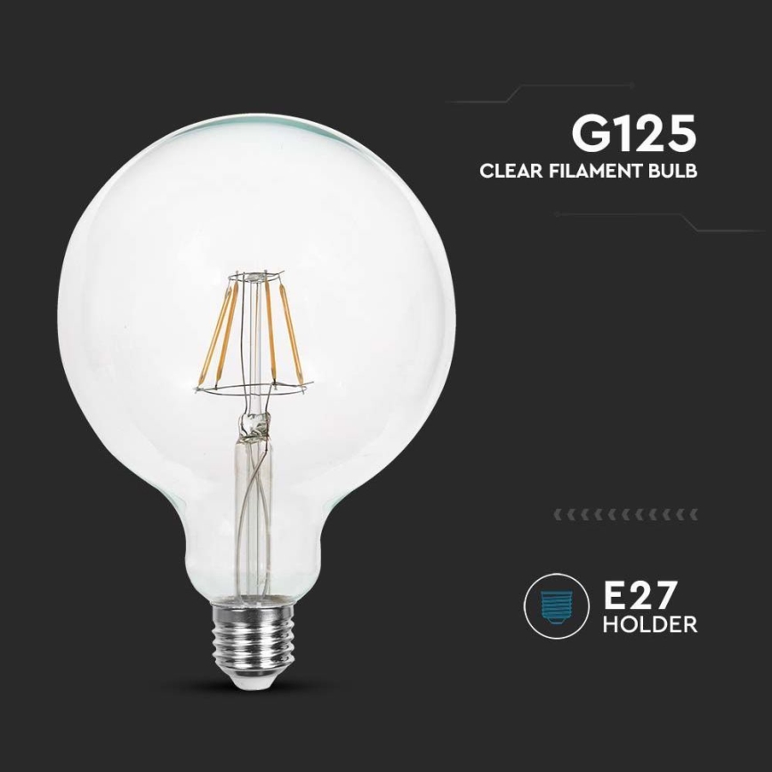 LED Izzó FILAMENT G125 E27/10W/230V 3000K